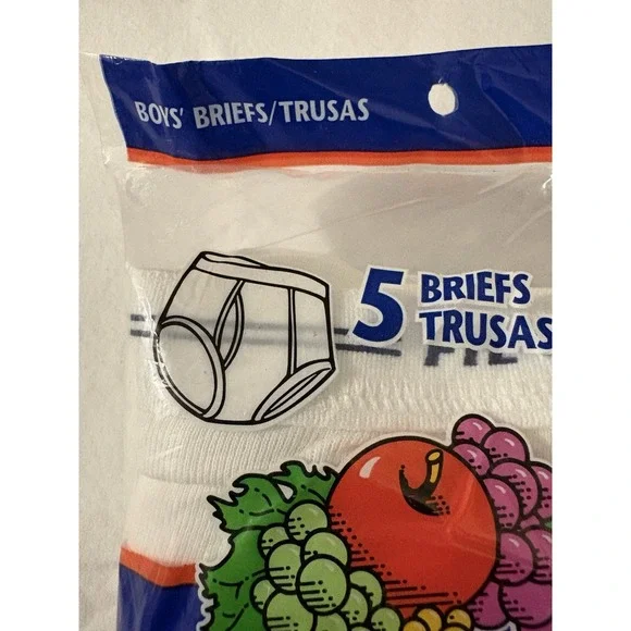Fruit Of The Loom 2002 Boys Double Stripe Briefs 6-8 Med 5 Pack Vintage NOS - Picture 3 of 7